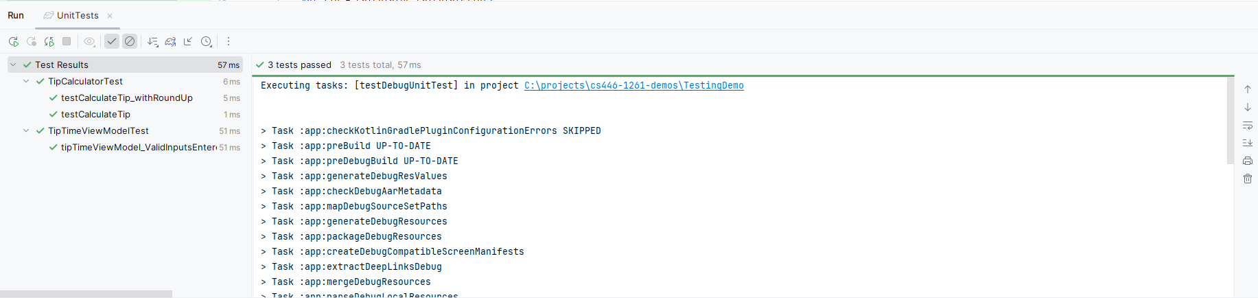 Unit Test Run